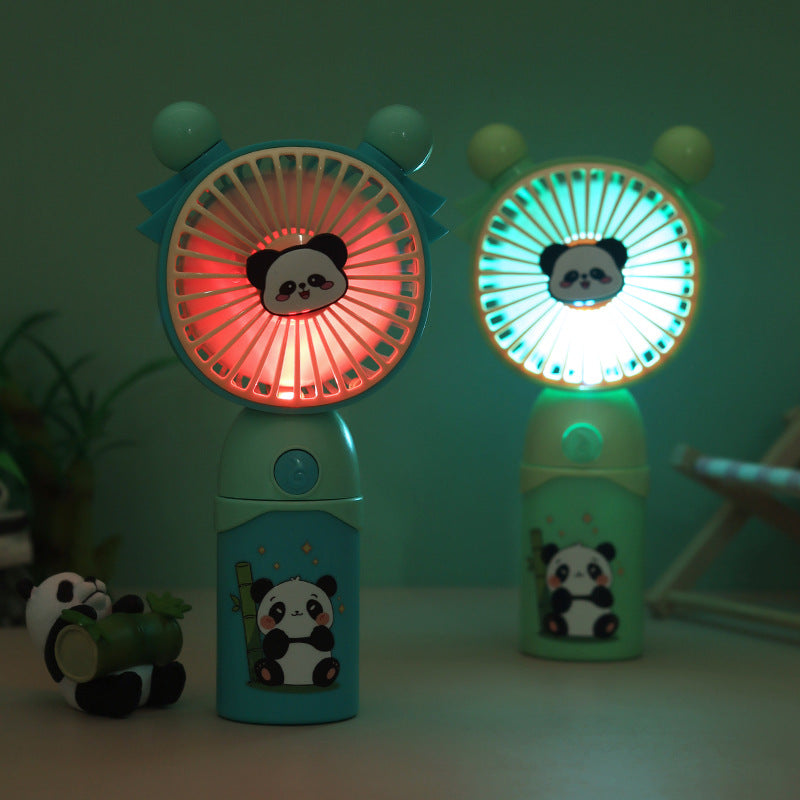 Portable Mini Fan USB Rechargeable Quiet Panda Design Compact Lightweight