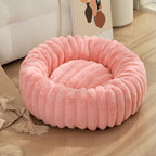 Pet Bed with High Side Walls Soft Plush Non-Slip Bottom Removable Cover