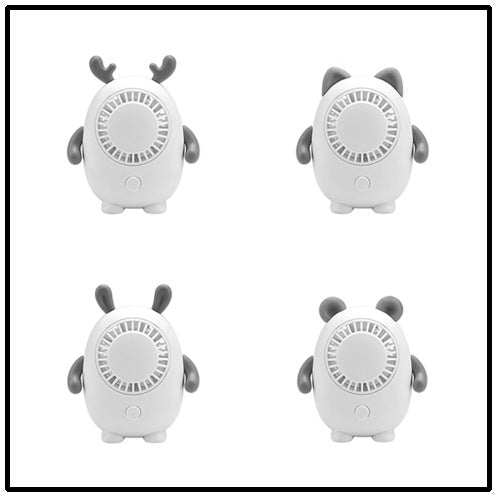 Women's Portable Mini Fan USB Rechargeable Animal Design Compact Lightweight