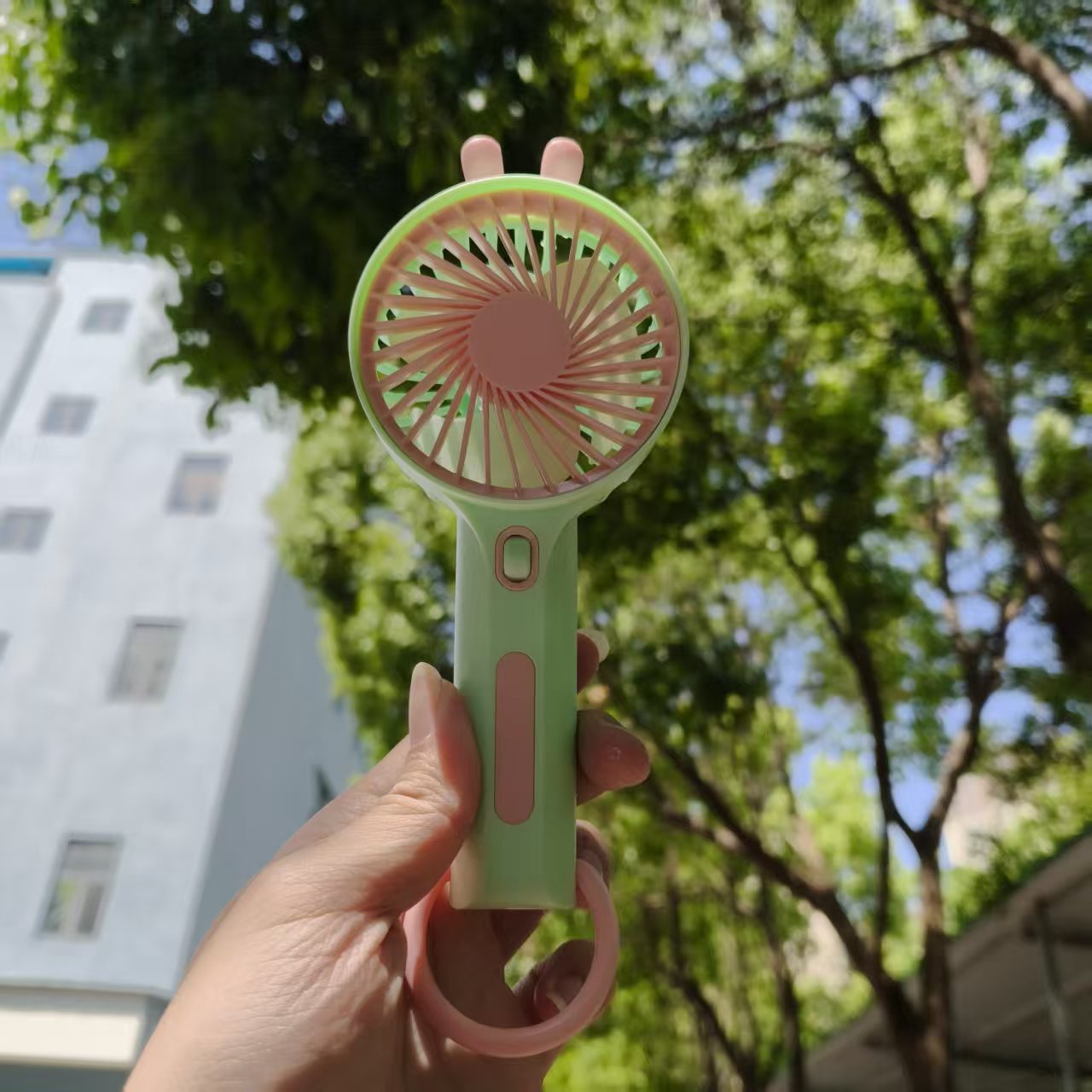 Portable Handheld Fan Lightweight Ergonomic Design Quiet Operation with Lanyard for Outdoor and Office Use