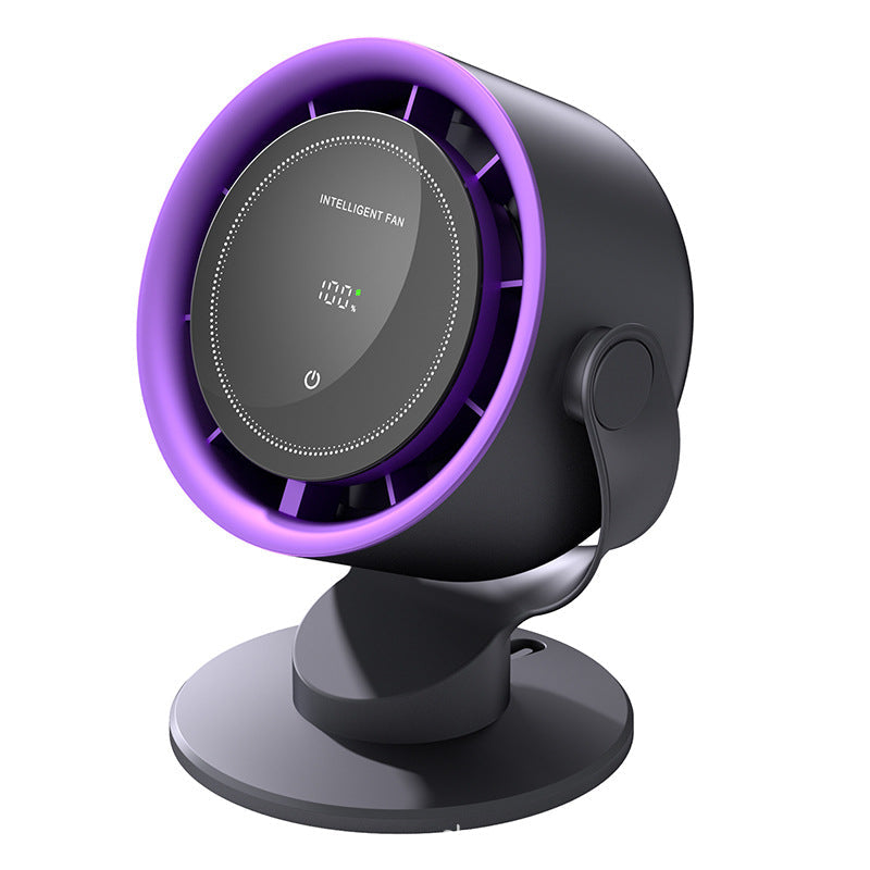 Smart Desk Fan with Digital Display 4-Speed Quiet Compact Table Fan