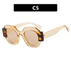 Ladies Hexagonal Sunglasses UV Protection Lightweight Fashionable Frame