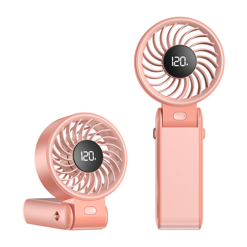 Portable Hand Fan Lightweight USB Rechargeable 3-Speed with Digital Display