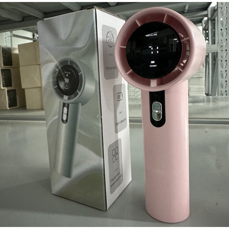 Portable High-Speed Fan with Built-in Battery and LCD Display for Travel and Home Use