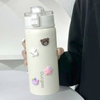 Insulated Water Bottle with Secure Flip Cap BPA-Free Plastic Playful Design for Women