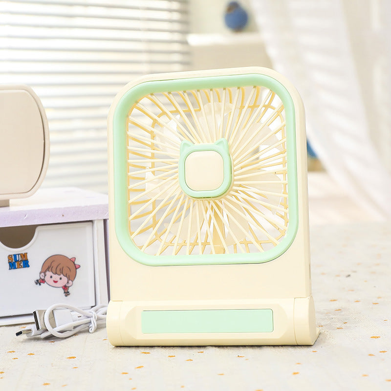 Portable Mini Fan USB Powered with Cute Cat Design Lightweight Handheld Personal Cooling Fan