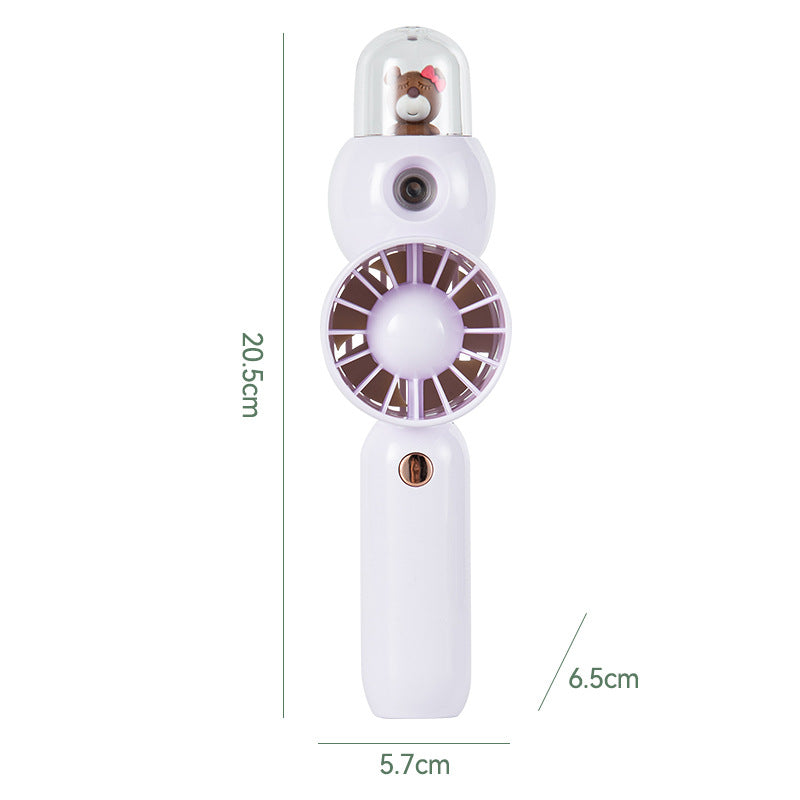 Women's Portable Hand Fan with Misting Function Ergonomic Compact Design