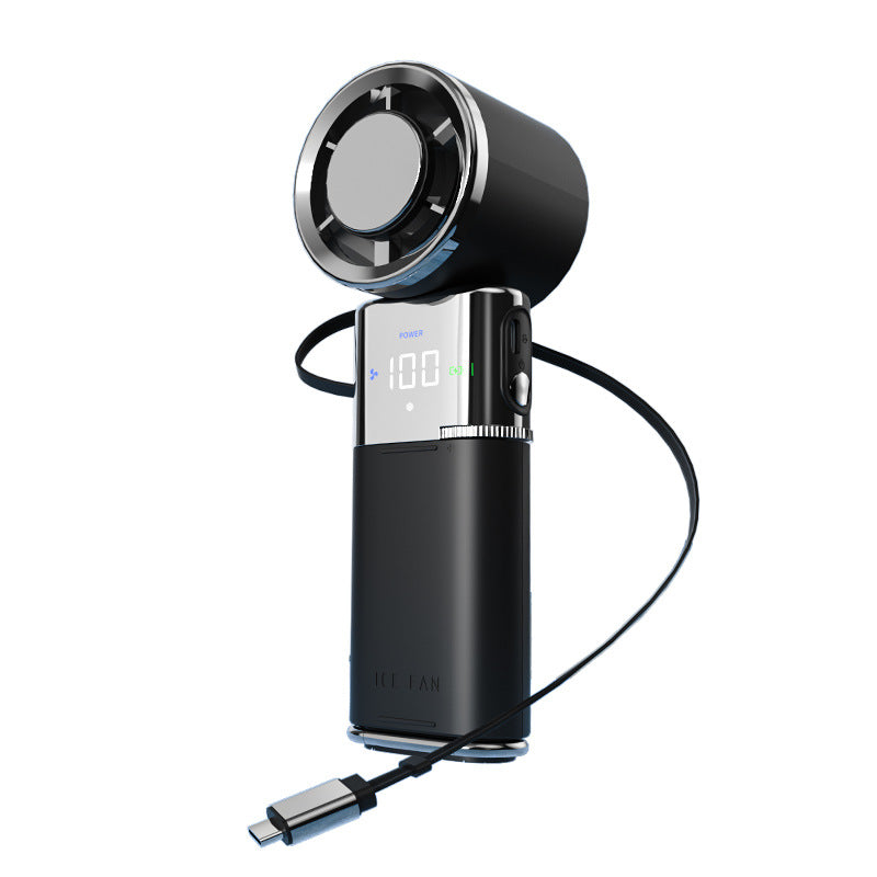Portable USB Fan Rechargeable with LCD Display Compact Lightweight Personal Cooling