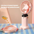 Foldable Rechargeable Handheld Fan with LED Battery Indicator and Detachable Charging Station