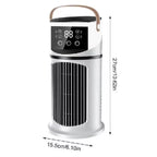 Rechargeable Tower Fan with Touch LED Control Moisturizing Reservoir and Leather Handle