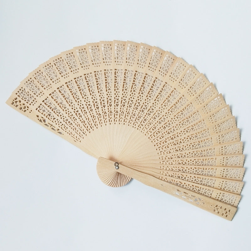 Ladies Decorative Hand Fan Filigree Wood Elegant Lightweight Portable