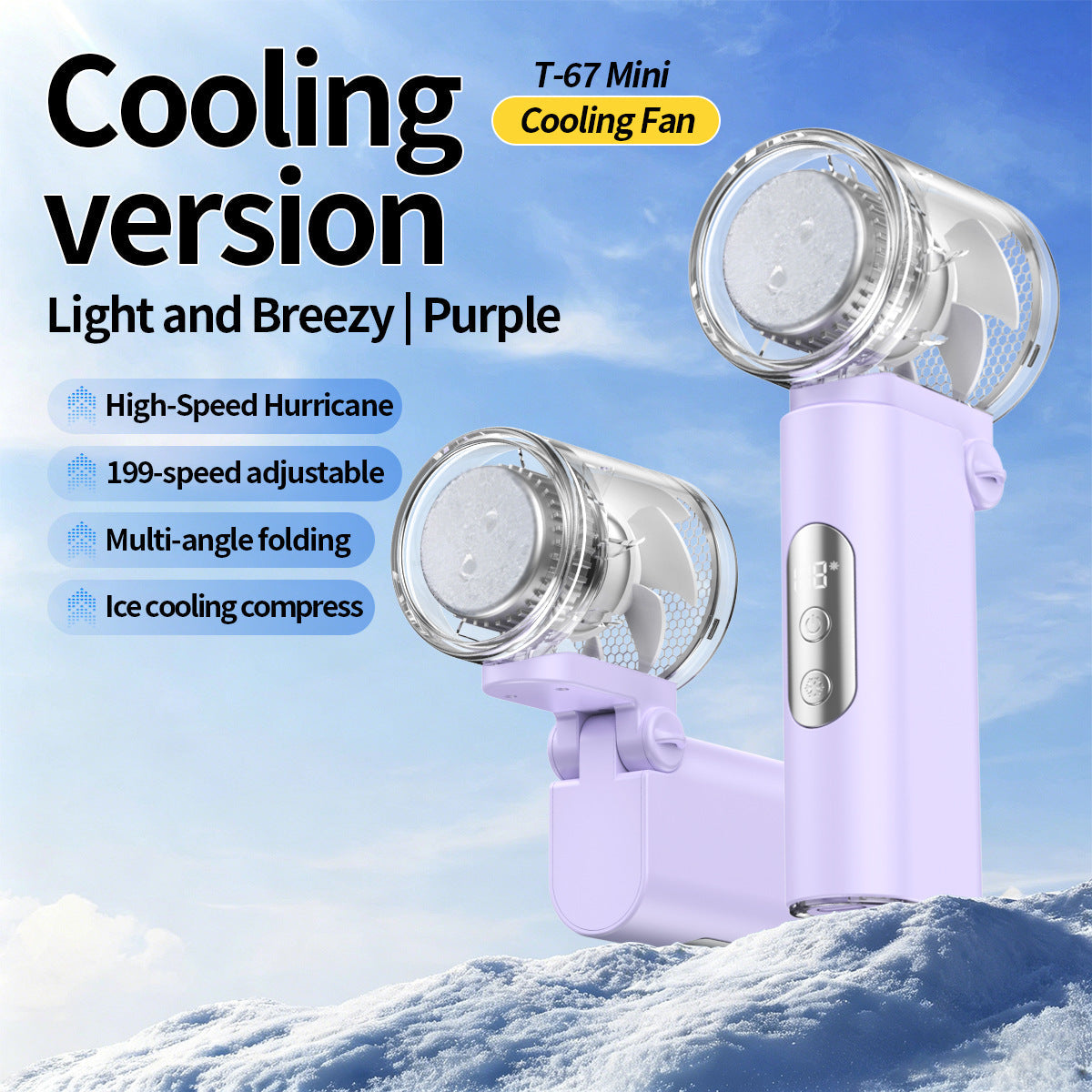 Women's Portable Multifunction Mini Fan Foldable Ice Cooling Handheld Fan