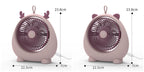 Portable Mini Fan USB Rechargeable Cute Animal Design Compact Desk Fan