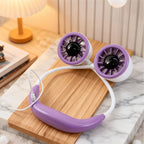 Women's Portable Neck Fan USB Rechargeable Quiet Operation Adjustable Holder Flexible Design