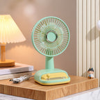 USB Desk Fan Rechargeable Portable Quiet Mini Fan with Adjustable Head and Non-Slip Base