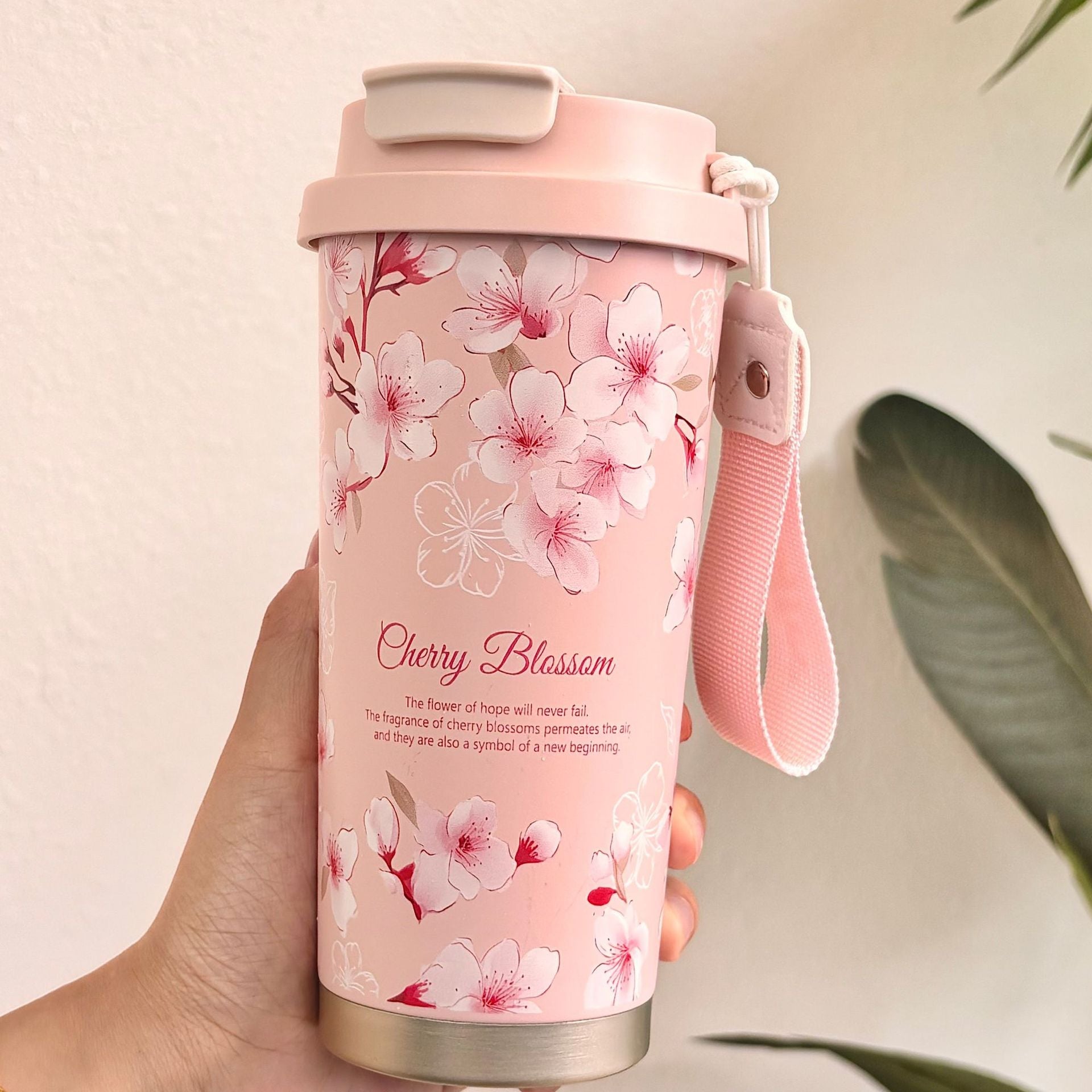 Insulated Stainless Steel Travel Mug with Leak-Proof Cap and Carry Handle for Coffee and Tea