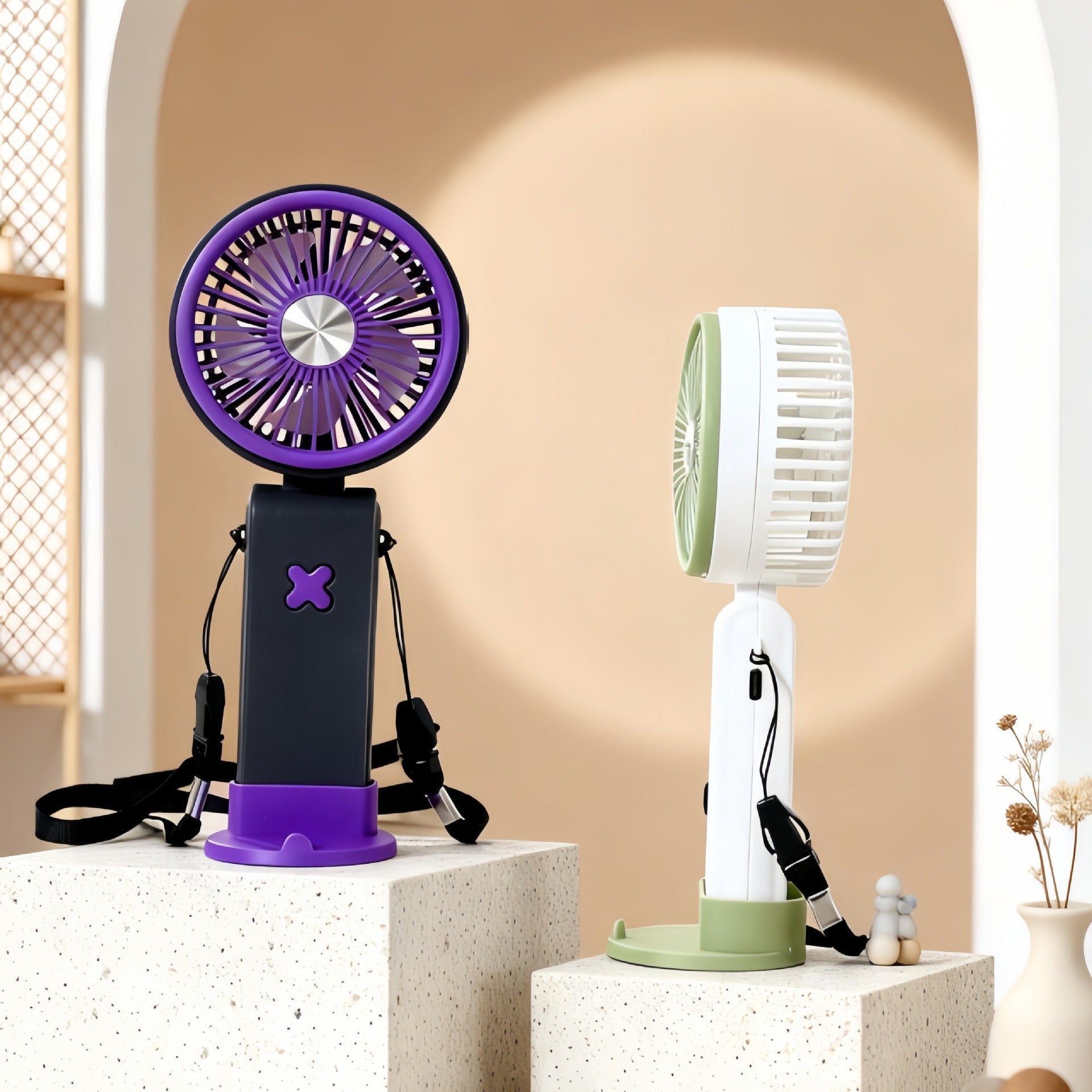 Portable Handheld Fan for Women with Flexible Design USB Rechargeable Compact Lightweight