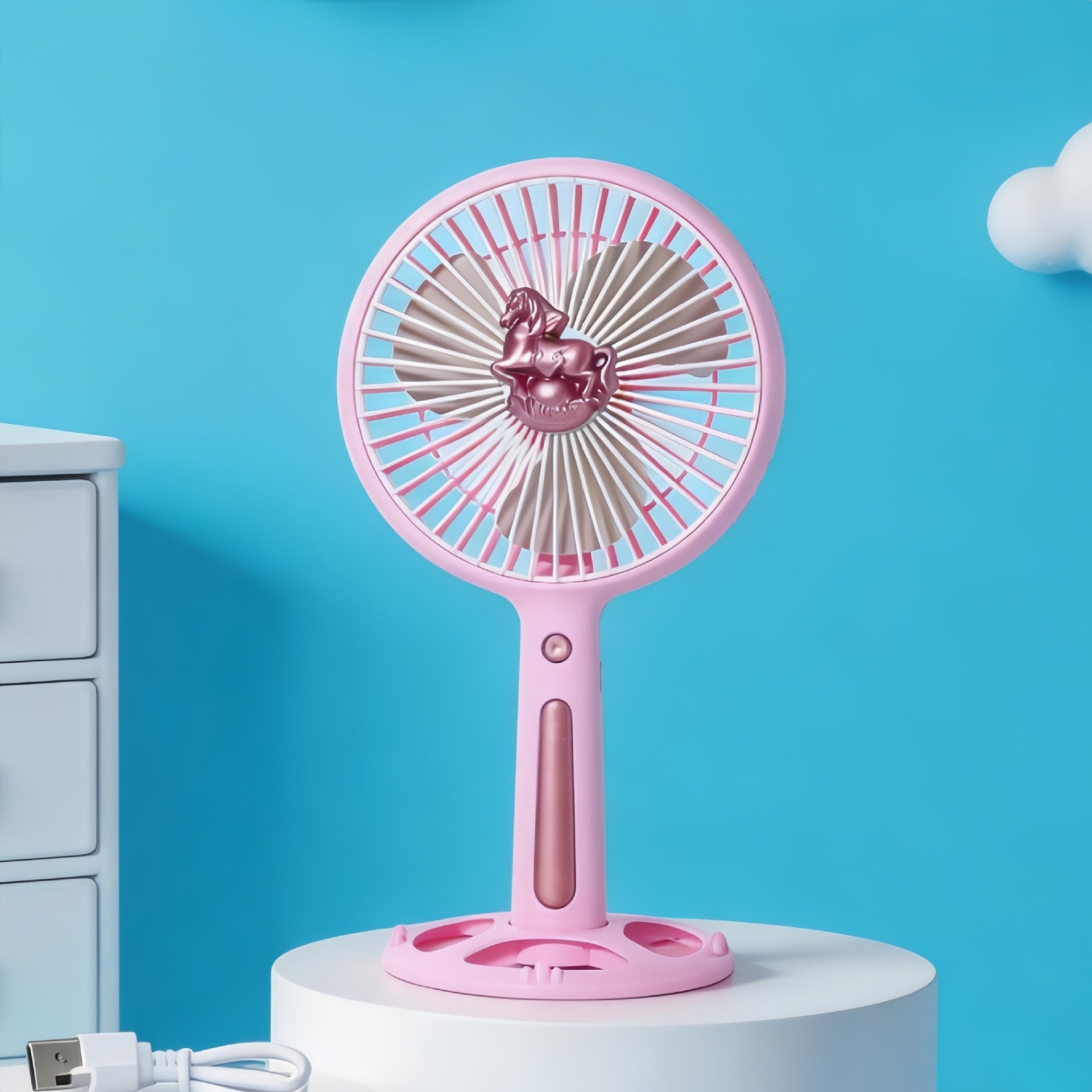 Portable Handheld Fan with Adjustable Tilt USB Rechargeable Lightweight Quiet Operation