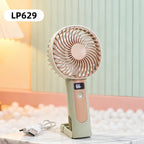 Portable USB Hand Fan Rechargeable with Digital LED Display Multi-Speed Control