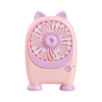 Portable Handheld Fan Rabbit Design USB Rechargeable Adjustable Speeds Lightweight for Women