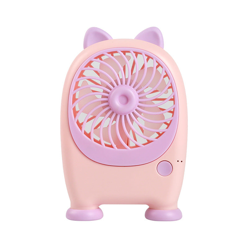 Portable Handheld Fan Rabbit Design USB Rechargeable Adjustable Speeds Lightweight for Women
