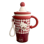 Insulated Women's Drinking Cup With Cute Cat Design Leak-Proof Flip Lid Ergonomic Handle