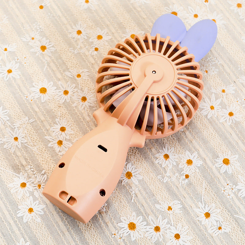 Women’s Portable Hand Fan Lightweight Compact Design with Bow Accent Battery Operated