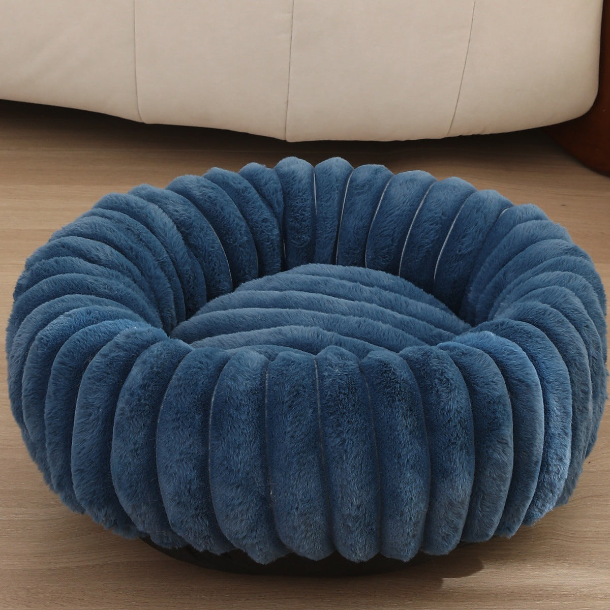 Cozy Pet Bed Soft Fluffy Fabric Raised Edge Non-Slip Bottom for Dogs and Cats