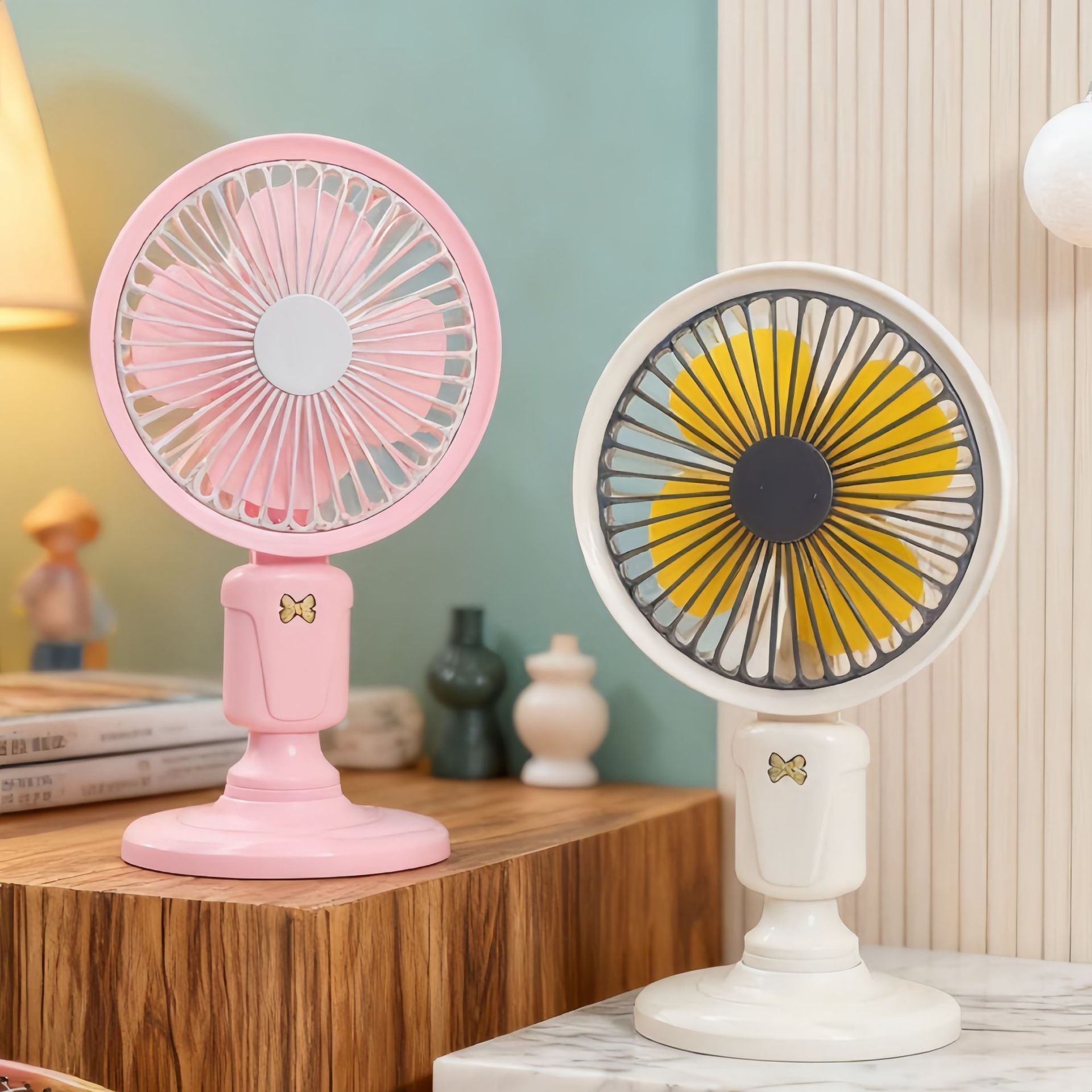 Portable Table Fan With Versatile Tilt Adjustment Lightweight Pink Adjustable Airflow Fan