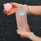 Glass Drinking Bottle for Women BPA-Free Butterfly Design Reusable Eco-Friendly