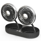 Compact Car Mini Turbo Fan 360-Degree Adjustable 12V Plug-In Chrome Finish
