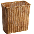 Rectangular Woven Waste Bin Natural Material Compact Bathroom Kitchen Office Trash Can