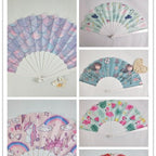 Ladies Decorative Fan Shimmering Shell Pattern Lightweight Portable Handheld Fan
