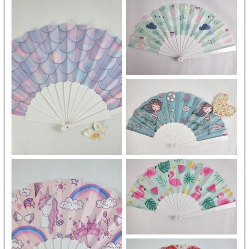 Ladies Decorative Fan Shimmering Shell Pattern Lightweight Portable Handheld Fan