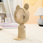 Portable Mini Hand Fan for Women USB Rechargeable Lightweight with Flexible Mounting and Cute Ear Design