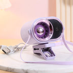 Ladies Table Fan Modern Retro Design Digital Display Compact Clip-On Quiet Operation