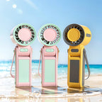 Portable Rechargeable Handheld Cooling Fan with Adjustable Speeds and Built-In Stand