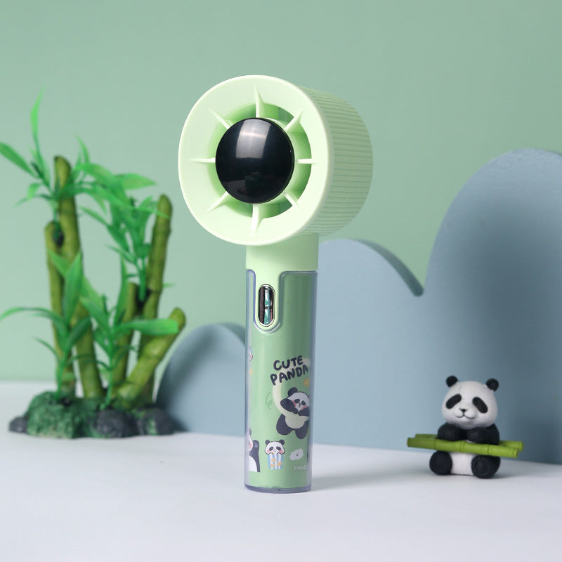 Portable Handheld Fan Battery Operated Cute Panda Design Lightweight Compact