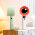 Portable Handheld Fan with LED Display USB Rechargeable Lightweight Personal Cooling Fan
