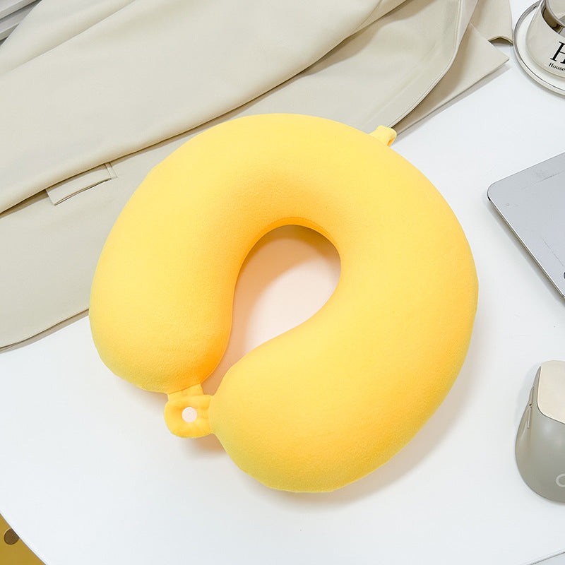 Ergonomic Neck Pillow with Velvety Cover Lightweight Portable Travel and Office Support