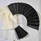Women’s Elegant Glitter Fan Lightweight Handcrafted Cooling Accessory for Weddings and Parties