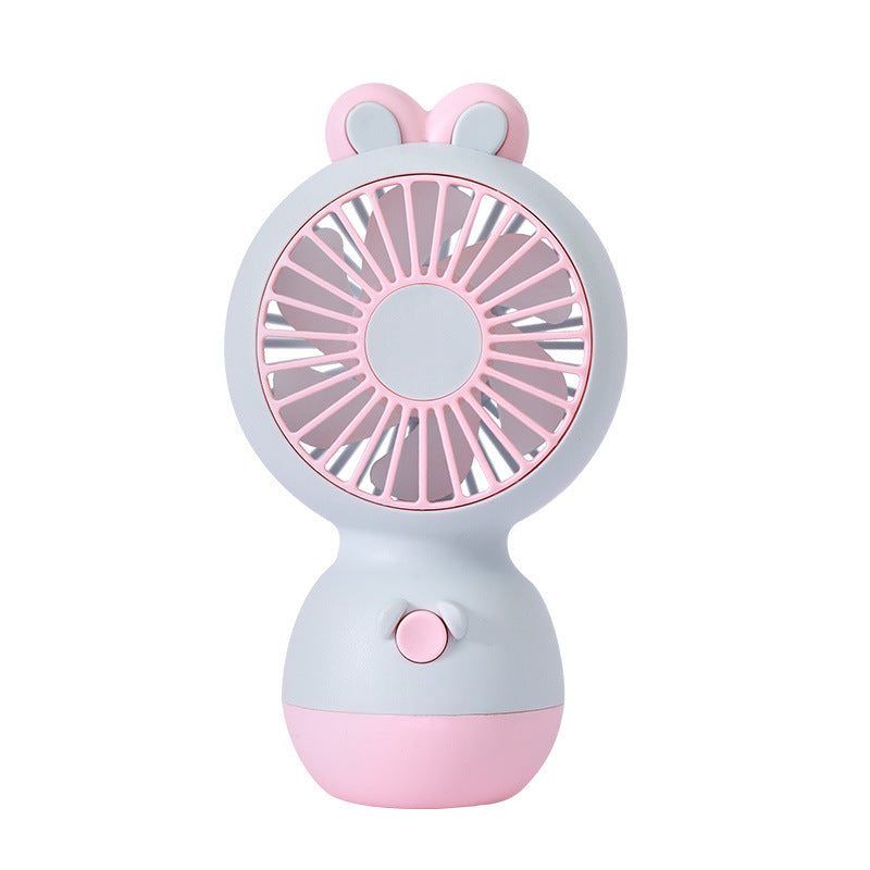 Portable Hand Fan USB Rechargeable Quiet Operation Playful Rabbit Design Compact Lightweight