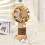 Portable Rechargeable Handheld and Table Fan with LED Color Change Quiet Motor