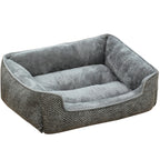 Unisex Pet Bed Soft Plush Lining Ergonomic Raised Edge Removable Cover