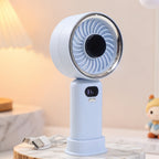 Portable Mini Fan with Digital Speed Display USB Rechargeable Handheld Table Fan