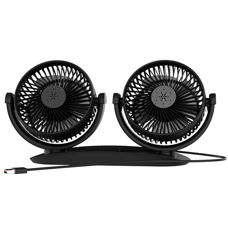 Dual-Head Rechargeable Desk Fan Portable Wireless Adjustable Speed Quiet Operation