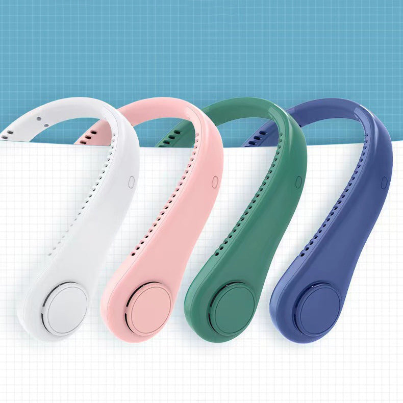 Rechargeable Portable Neck Fan Unisex Quiet Dual Fans Adjustable Air Levels