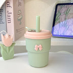 Reusable Women's Drinking Cup with Integrated Straw Leak-Proof Lid BPA-Free Dishwasher Safe
