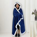 Women's Hooded Blanket Soft Warm Fleece Cozy Oversized Wrap