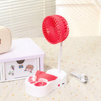 Portable Battery Fan with Flexible Holder USB Rechargeable Compact Lightweight for Women